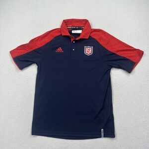 Adidas USA Hockey Polo Shirt Men's Size Small REd Blue 2016 World Cup